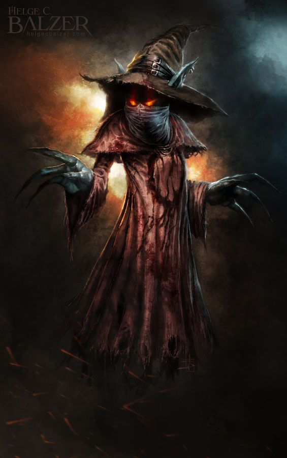 This fantasy artwork by Helge C. Balzer shows the well-known character from "Masters of the Universe" Orko, the little magician from the magic land and sidekick of the hero He-Man. This illustration is a new interpretation of this character, and shows Orko in a dark fantasy version as a very dark, dirty and brutal creature.