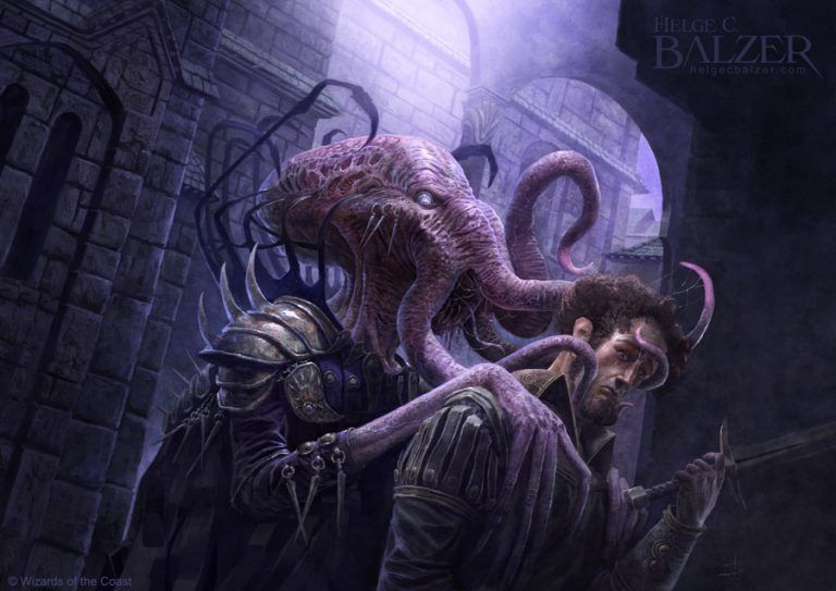 Here is an fantasy artwork by Helge C. Balzer showing a guiltfeeder poisoning the mind of a human - he is using is tentacles to get into the brain of his victim to spread the feeling of guilt.
